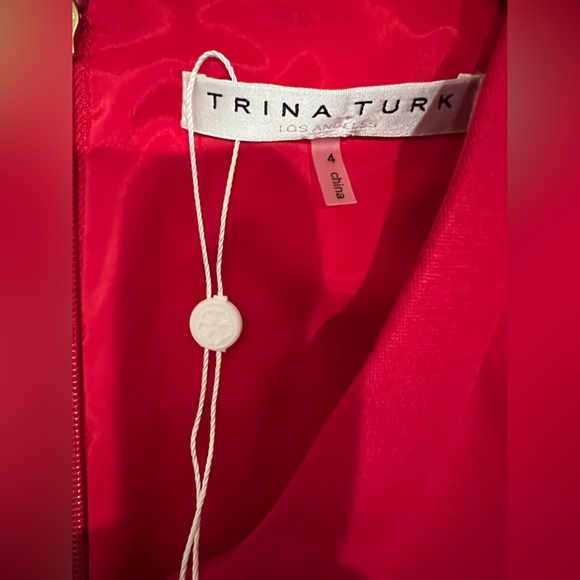 Trina Turk Midi Dress in Ruby Rose Color Event Elegant - Picture 11 of 15